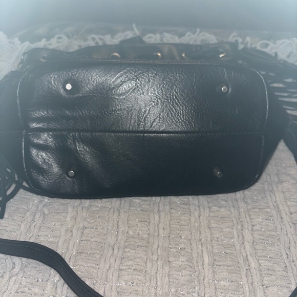 Wrangler Black and Brown Patterned Fringe Bag - Picture 8 of 9